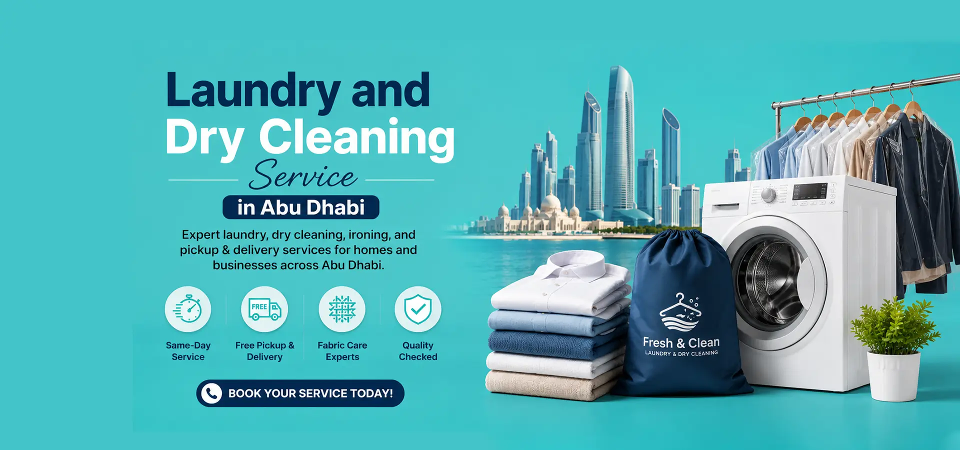 Waschsalon Laundry home page Desktop banner