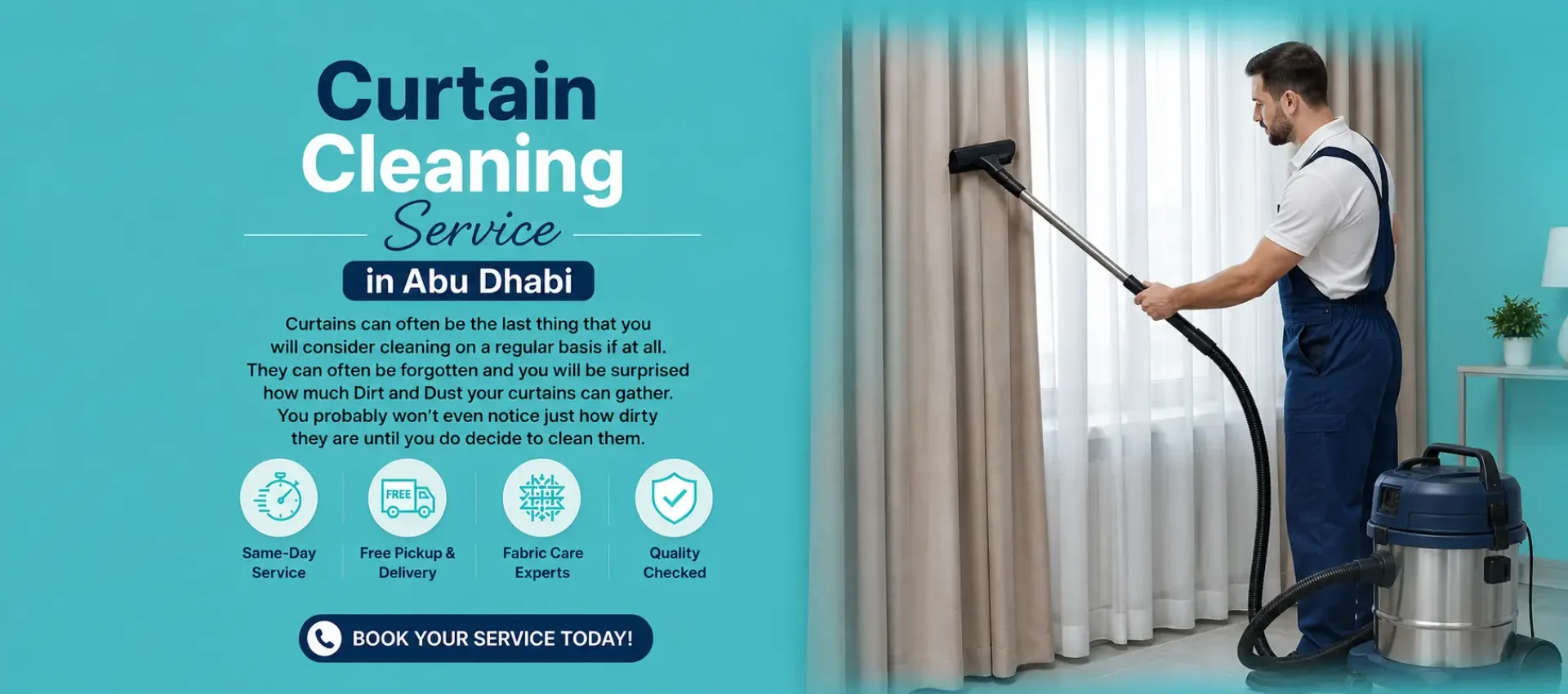 Curtain Cleaning Services Desktop Banner Image